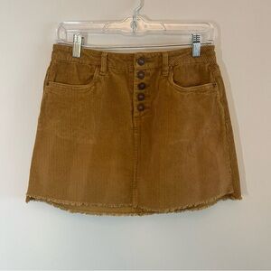 Sky and Sparrow Corduroy Button-Front Brown Skirt Juniors Size 7